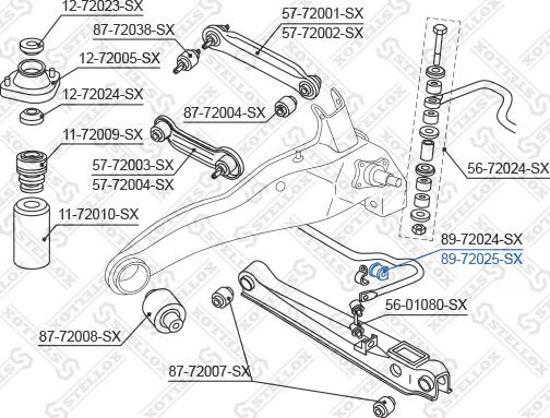 Stellox 89-72025-SX - Втулка, стабілізатор avtolavka.club