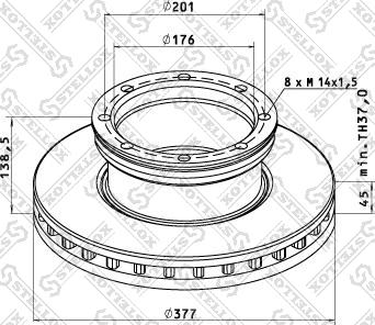 Stellox 85-00701-SX - Гальмівний диск avtolavka.club