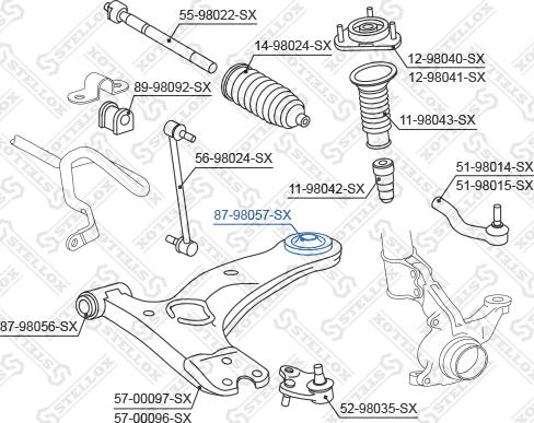 Stellox 87-98057-SX - Сайлентблок, важеля підвіски колеса avtolavka.club