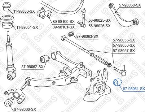 Stellox 87-98061-SX - Сайлентблок, важеля підвіски колеса avtolavka.club