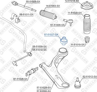 Stellox 87-51027-SX - Сайлентблок, важеля підвіски колеса avtolavka.club