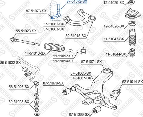 Stellox 87-51072-SX - Сайлентблок, важеля підвіски колеса avtolavka.club