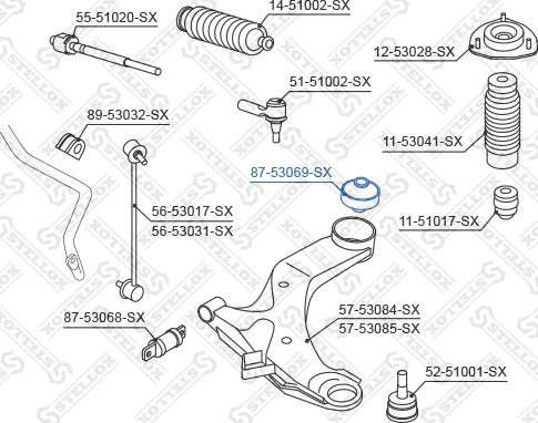 Stellox 87-53069-SX - Сайлентблок, важеля підвіски колеса avtolavka.club