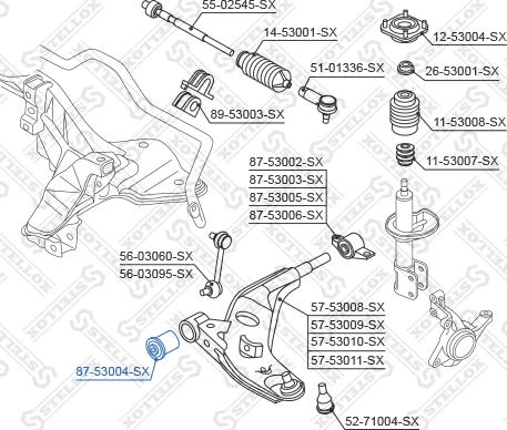 Stellox 87-53004-SX - Сайлентблок, важеля підвіски колеса avtolavka.club