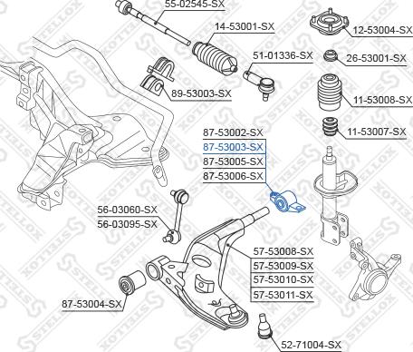 Stellox 87-53003-SX - Сайлентблок, важеля підвіски колеса avtolavka.club