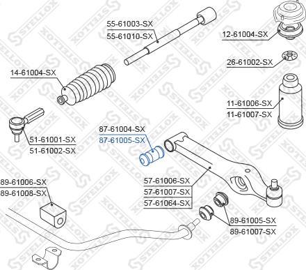 Stellox 87-61005-SX - Сайлентблок, важеля підвіски колеса avtolavka.club