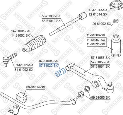 Stellox 87-61022-SX - Сайлентблок, важеля підвіски колеса avtolavka.club