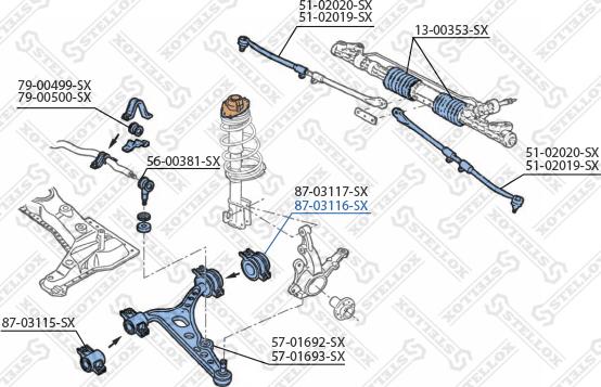 Stellox 87-03116-SX - Сайлентблок, важеля підвіски колеса avtolavka.club