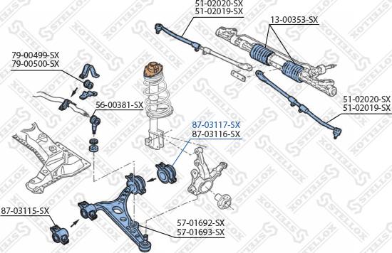 Stellox 87-03117-SX - Сайлентблок, важеля підвіски колеса avtolavka.club