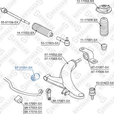 Stellox 87-17001-SX - Сайлентблок, важеля підвіски колеса avtolavka.club