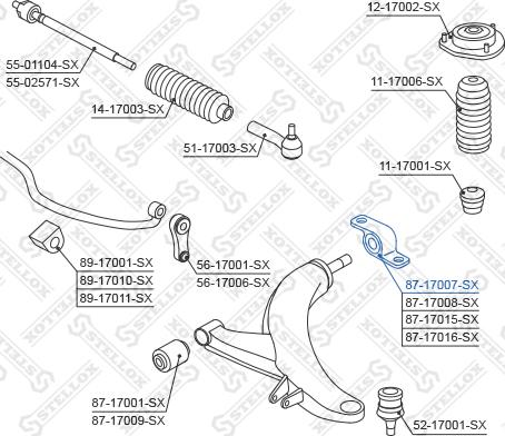 Stellox 87-17007-SX - Сайлентблок, важеля підвіски колеса avtolavka.club