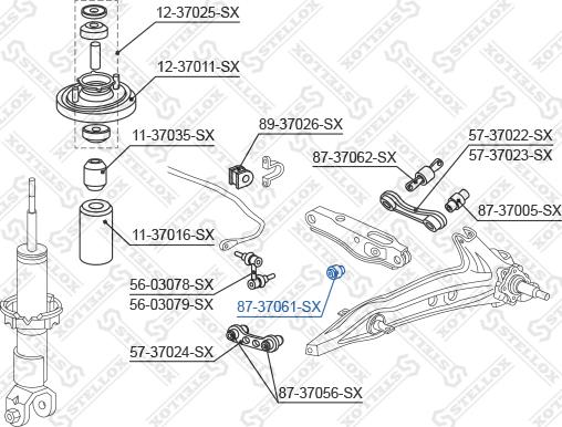 Stellox 87-37061-SX - Сайлентблок, важеля підвіски колеса avtolavka.club