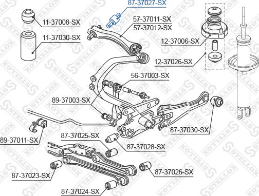 Stellox 87-37027-SX - Сайлентблок, важеля підвіски колеса avtolavka.club