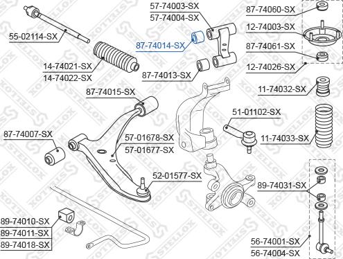 Stellox 87-74014-SX - Сайлентблок, важеля підвіски колеса avtolavka.club