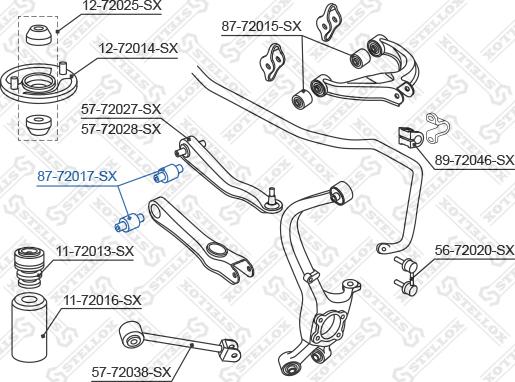 Stellox 87-72017-SX - Сайлентблок, важеля підвіски колеса avtolavka.club