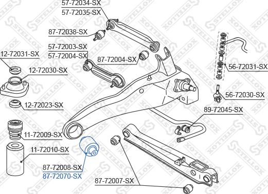 Stellox 87-72070-SX - Сайлентблок, важеля підвіски колеса avtolavka.club