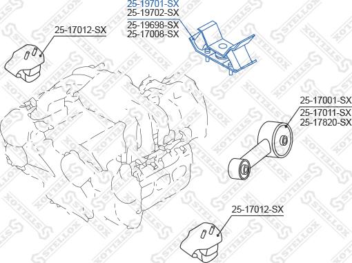 Stellox 25-19701-SX - Підвіска, ступінчаста коробка передач avtolavka.club