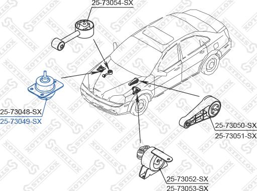 Stellox 25-73049-SX - Подушка, підвіска двигуна avtolavka.club