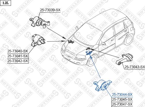 Stellox 25-73044-SX - Подушка, підвіска двигуна avtolavka.club