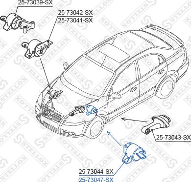 Stellox 25-73047-SX - Подушка, підвіска двигуна avtolavka.club