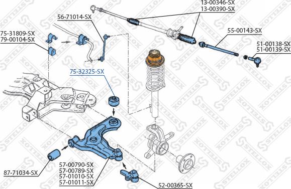 Stellox 75-32325-SX - Сайлентблок, важеля підвіски колеса avtolavka.club