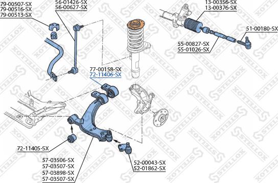 Stellox 72-11406-SX - Сайлентблок, важеля підвіски колеса avtolavka.club