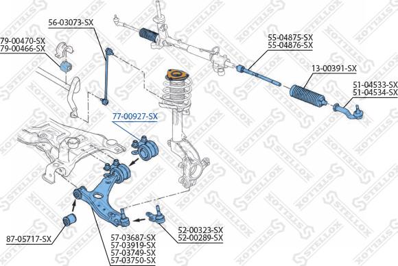 Stellox 77-00927-SX - Сайлентблок, важеля підвіски колеса avtolavka.club