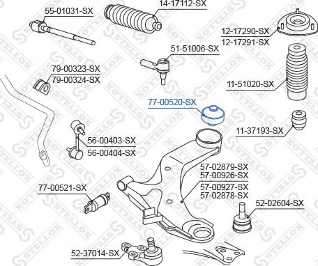 Stellox 77-00520-SX - Сайлентблок, важеля підвіски колеса avtolavka.club