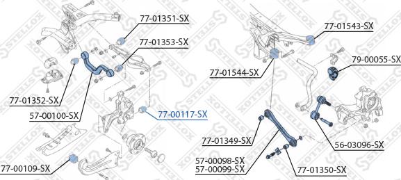 Stellox 77-00117-SX - Сайлентблок, важеля підвіски колеса avtolavka.club