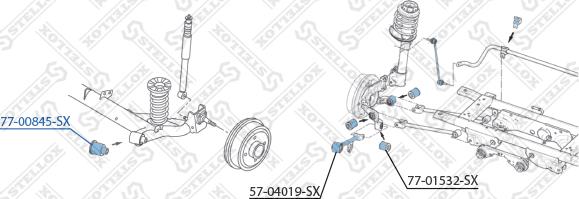 Stellox 77-00845-SX - Сайлентблок, важеля підвіски колеса avtolavka.club