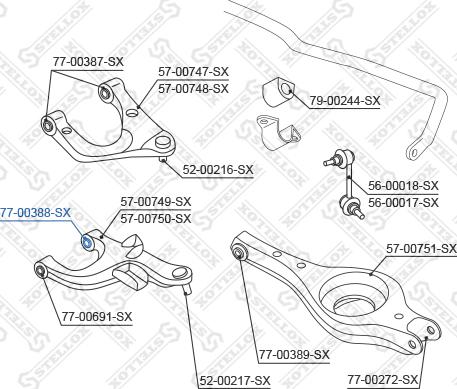 Stellox 77-00388-SX - Сайлентблок, важеля підвіски колеса avtolavka.club