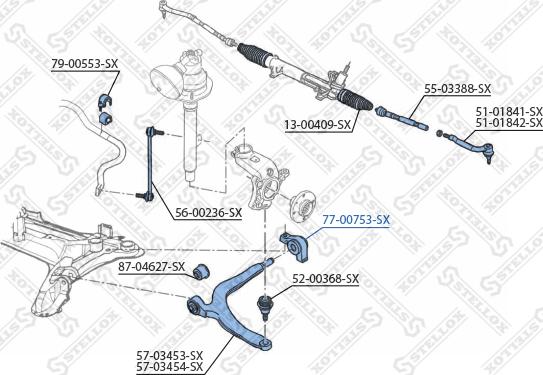 Stellox 77-00753-SX - Сайлентблок, важеля підвіски колеса avtolavka.club