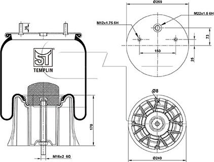 ST-Templin 04.060.6306.840 - Кожух пневматичної ресори avtolavka.club