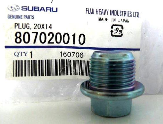 Subaru 807020010 - Різьбова пробка, масляний піддон avtolavka.club