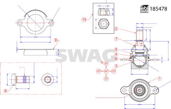 Swag 33 10 9940 - Шарова опора, несучий / направляючий шарнір avtolavka.club