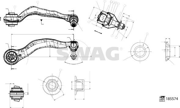 Swag 33 10 9981 - Важіль незалежної підвіски колеса avtolavka.club