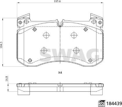 Swag 33 10 9373 - Гальмівні колодки, дискові гальма avtolavka.club