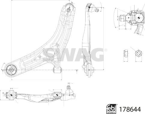 Swag 33 10 6999 - Важіль незалежної підвіски колеса avtolavka.club