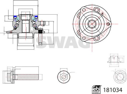 Swag 33 10 8074 - Комплект підшипника маточини колеса avtolavka.club