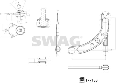 Swag 33 10 3923 - Важіль незалежної підвіски колеса avtolavka.club