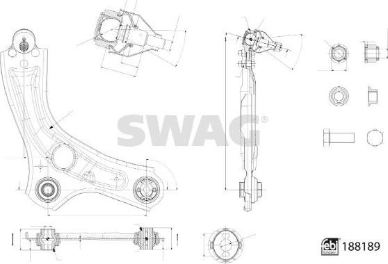 Swag 33 11 0580 - Важіль незалежної підвіски колеса avtolavka.club