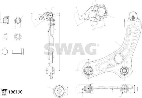 Swag 33 11 0581 - Важіль незалежної підвіски колеса avtolavka.club