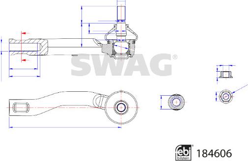 Swag 33 11 0090 - Наконечник рульової тяги, кульовий шарнір avtolavka.club