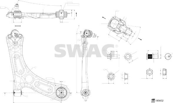 Swag 33 11 0000 - Важіль незалежної підвіски колеса avtolavka.club