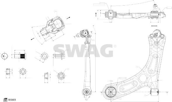 Swag 33 11 0001 - Важіль незалежної підвіски колеса avtolavka.club