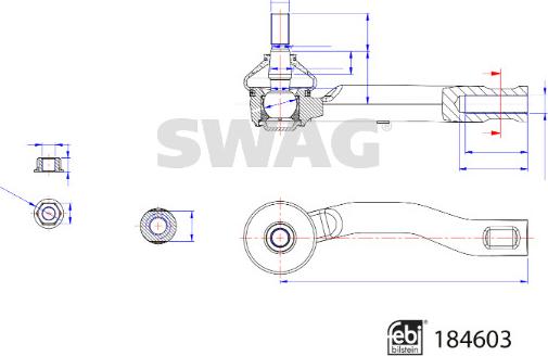 Swag 33 11 0088 - Наконечник рульової тяги, кульовий шарнір avtolavka.club