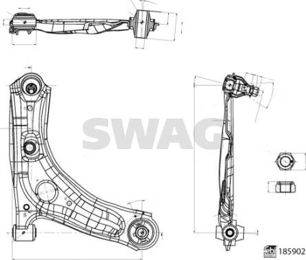 Swag 33 11 0143 - Важіль незалежної підвіски колеса avtolavka.club