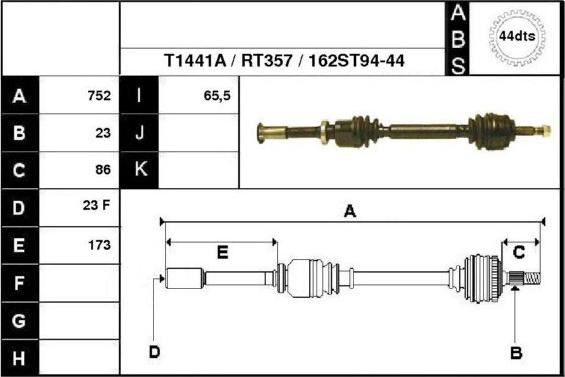 Technika 38162A - Приводний вал avtolavka.club