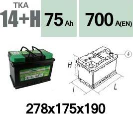 Technika TKA14+H - Стартерна акумуляторна батарея, АКБ avtolavka.club
