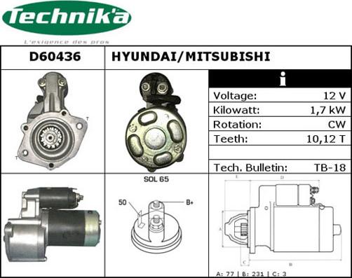 Technika D60436 - Стартер avtolavka.club